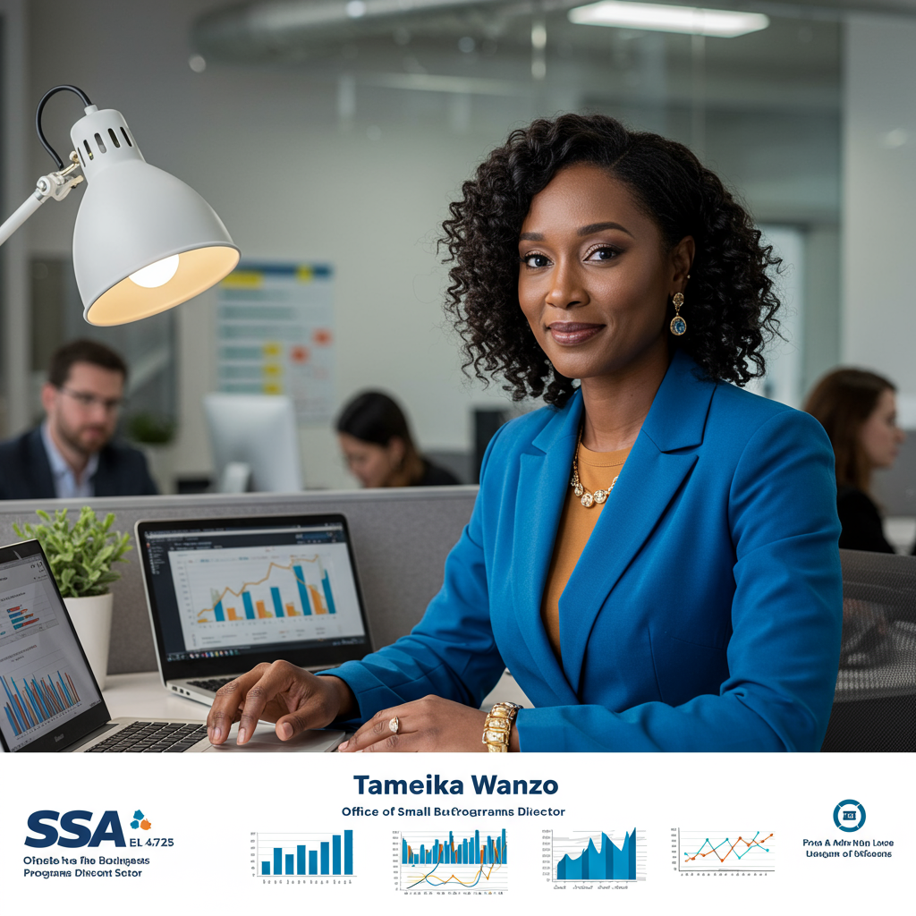 Generate an image for the blog post title "How Tameika Wanzo and the SSA’s Office of Small Business Programs Are Changing the Game for Small Enterprises"